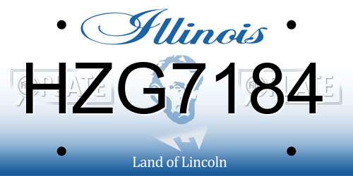 HZG7184 Illinois License Plate