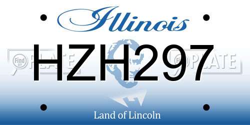 HZH297 Illinois License Plate