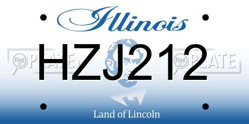 HZJ212 Illinois License Plate