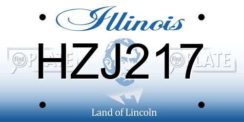 HZJ217 Illinois License Plate