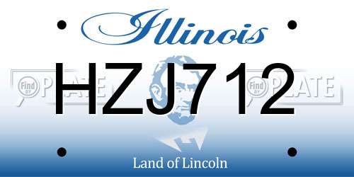 HZJ712 Illinois License Plate