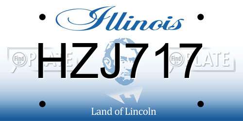 HZJ717 Illinois License Plate