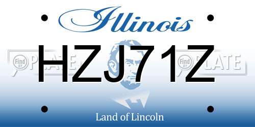 HZJ71Z Illinois License Plate