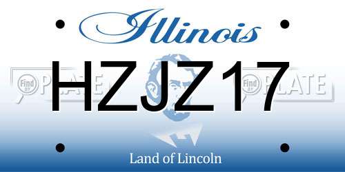 HZJZ17 Illinois License Plate