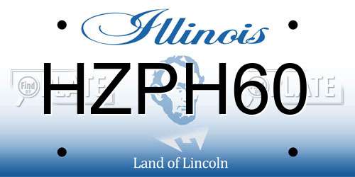 HZPH60 Illinois License Plate