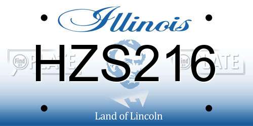 HZS216 Illinois License Plate