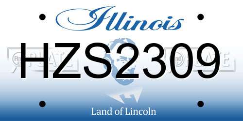 HZS2309 Illinois License Plate