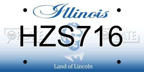 HZS716 Illinois License Plate