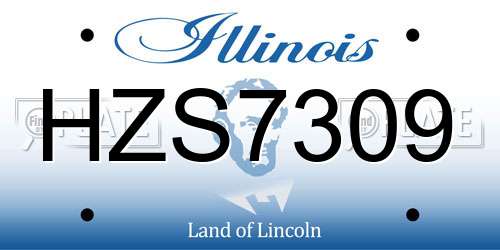 HZS7309 Illinois License Plate