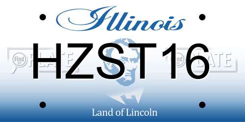 HZST16 Illinois License Plate