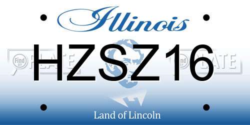 HZSZ16 Illinois License Plate