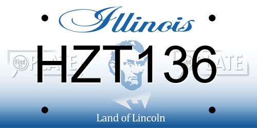 HZT136 Illinois License Plate