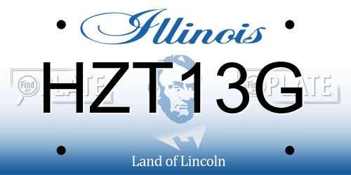 HZT13G Illinois License Plate