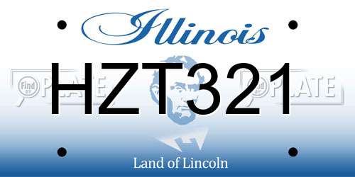 HZT321 Illinois License Plate