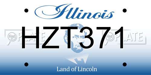 HZT371 Illinois License Plate