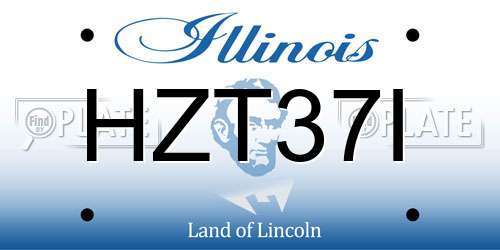 HZT37I Illinois License Plate