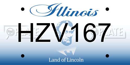 HZV167 Illinois License Plate
