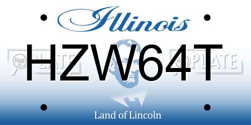 HZW64T Illinois License Plate