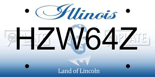 HZW64Z Illinois License Plate