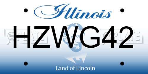 HZWG42 Illinois License Plate