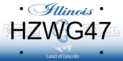 HZWG47 Illinois License Plate