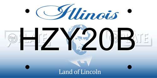 HZY20B Illinois License Plate