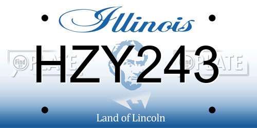 HZY243 Illinois License Plate