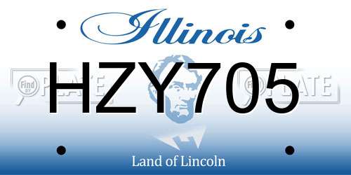 HZY705 Illinois License Plate