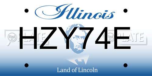 HZY74E Illinois License Plate