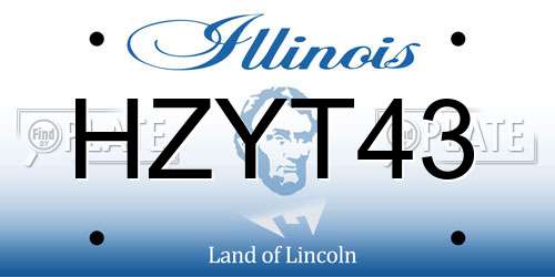 HZYT43 Illinois License Plate