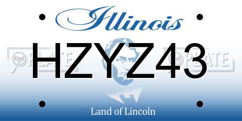 HZYZ43 Illinois License Plate