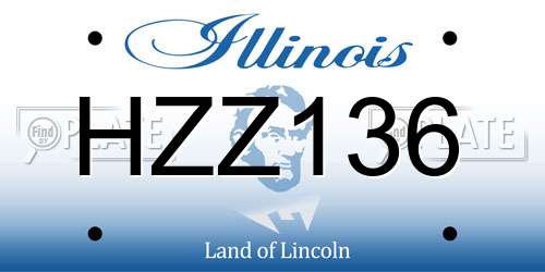 HZZ136 Illinois License Plate