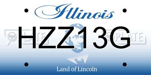 HZZ13G Illinois License Plate