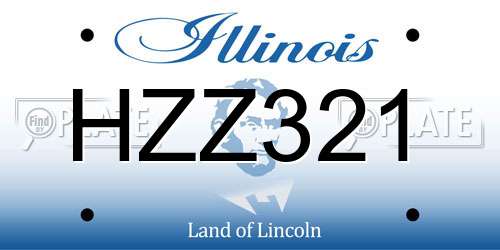 HZZ321 Illinois License Plate