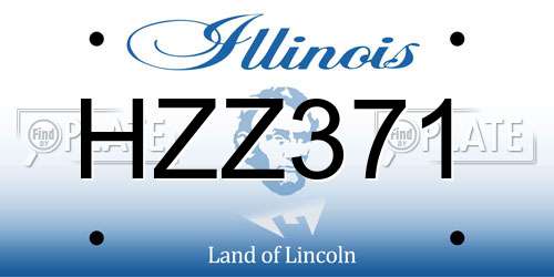 HZZ371 Illinois License Plate