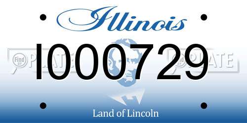 I000729 Illinois License Plate