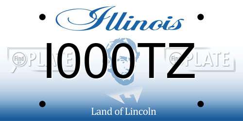 I000TZ Illinois License Plate