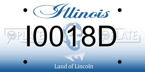 I0018D Illinois License Plate