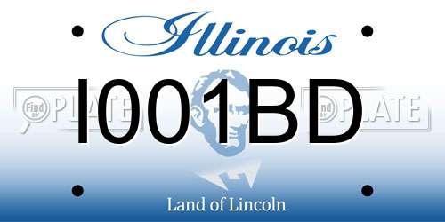 I001BD Illinois License Plate