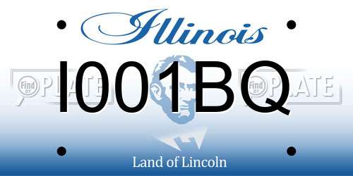I001BQ Illinois License Plate