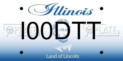 I00DTT Illinois License Plate