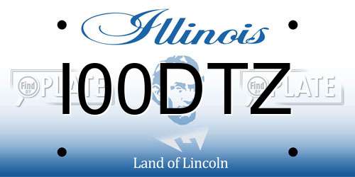 I00DTZ Illinois License Plate