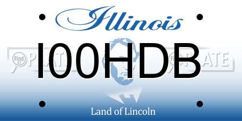 I00HDB Illinois License Plate