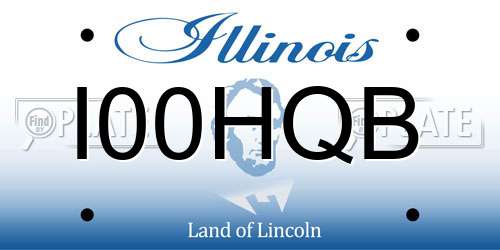 I00HQB Illinois License Plate