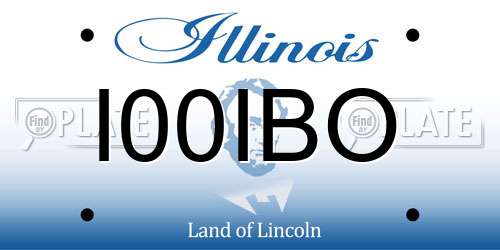 I00IBO Illinois License Plate