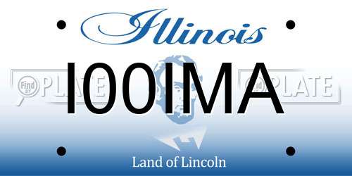 I00IMA Illinois License Plate