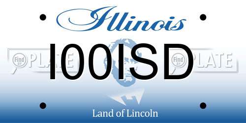 I00ISD Illinois License Plate