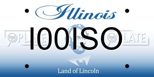 I00ISO Illinois License Plate