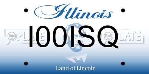 I00ISQ Illinois License Plate