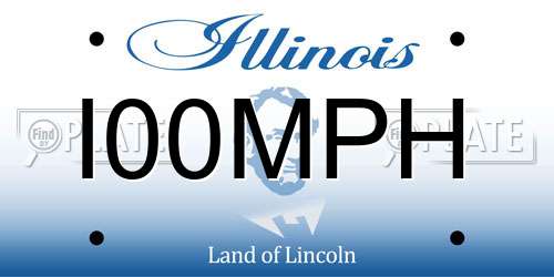 I00MPH Illinois License Plate